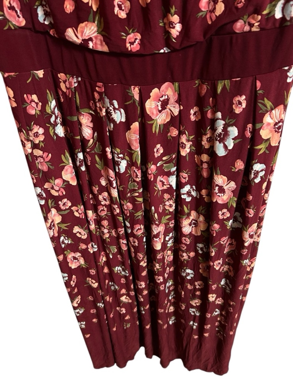 Woman Within Burgundy Floral Maxi Dress - Picture 3 of 7
